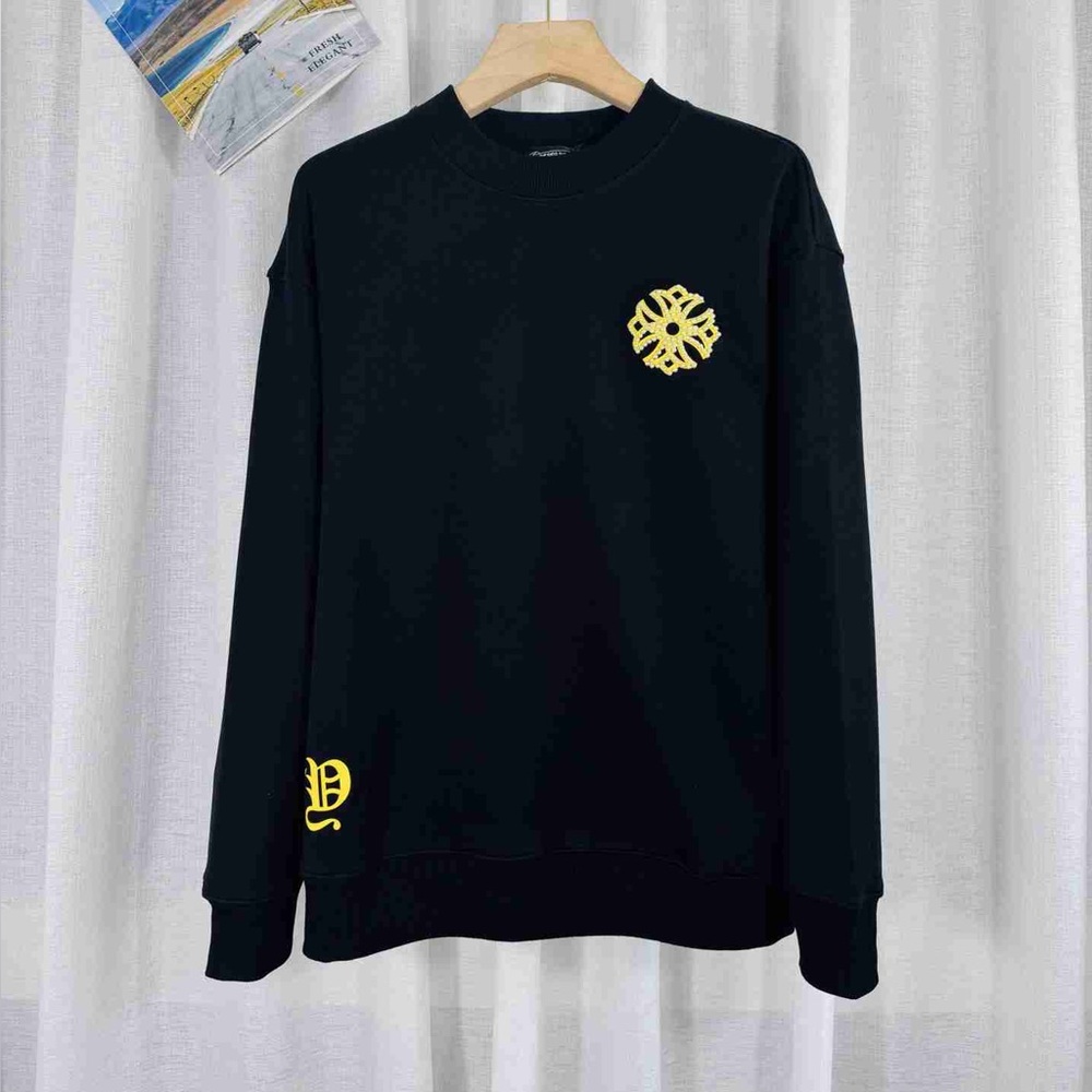 Chrome Hearts Black Sweatshirt with Yellow Details